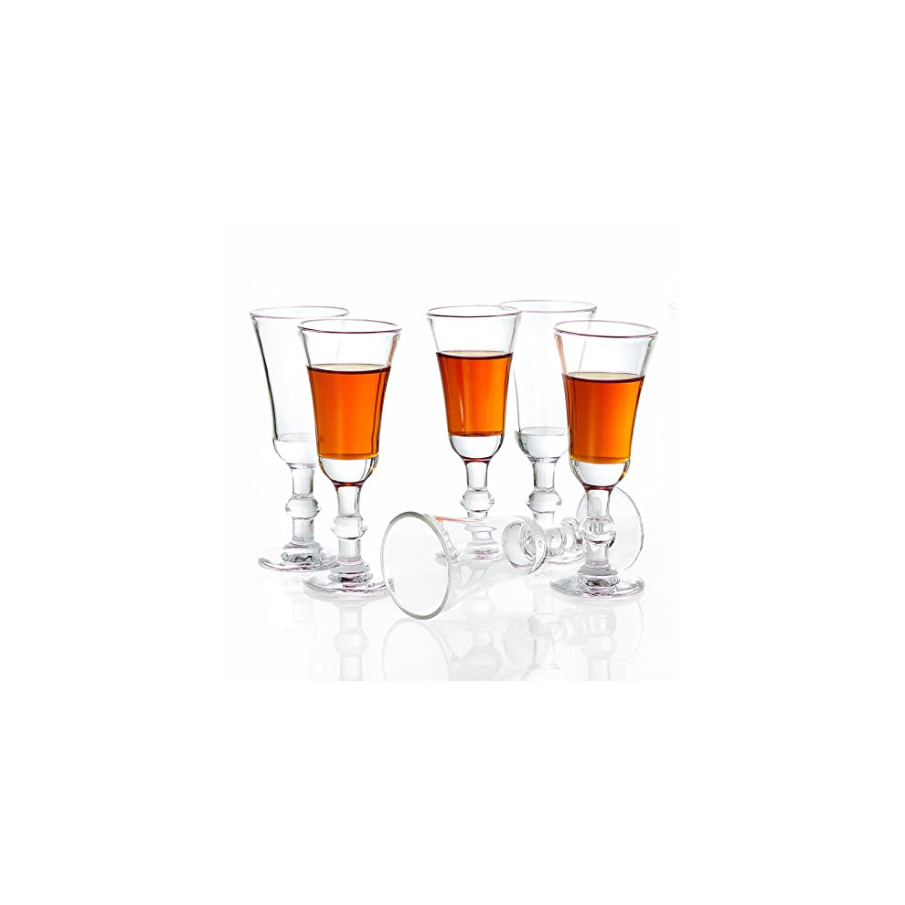 JAIEF Sherry Glasses,30ML Lead-Free Port Glass, Clear Shot Glasses | Liqueur Glasses (Set of 6)