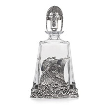 Stunning Pewter Viking Warrior Longboat Glass Crystal Whisky Decanter