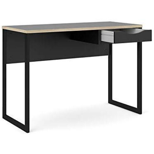 Tvilum One Drawer Desk, Black Matte/Oak Structure 1
