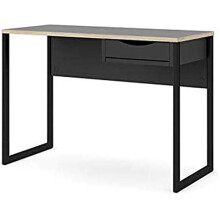 Tvilum One Drawer Desk, Black Matte/Oak Structure