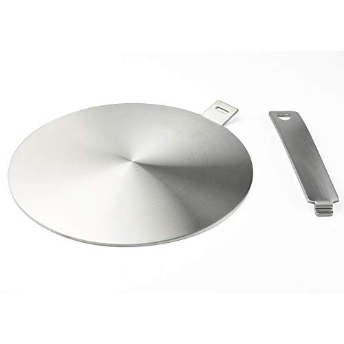 RUNZI Induction Hob Heat Diffuser Ring Plate,Induction Adapter Plate with Separable Handle (14CM)