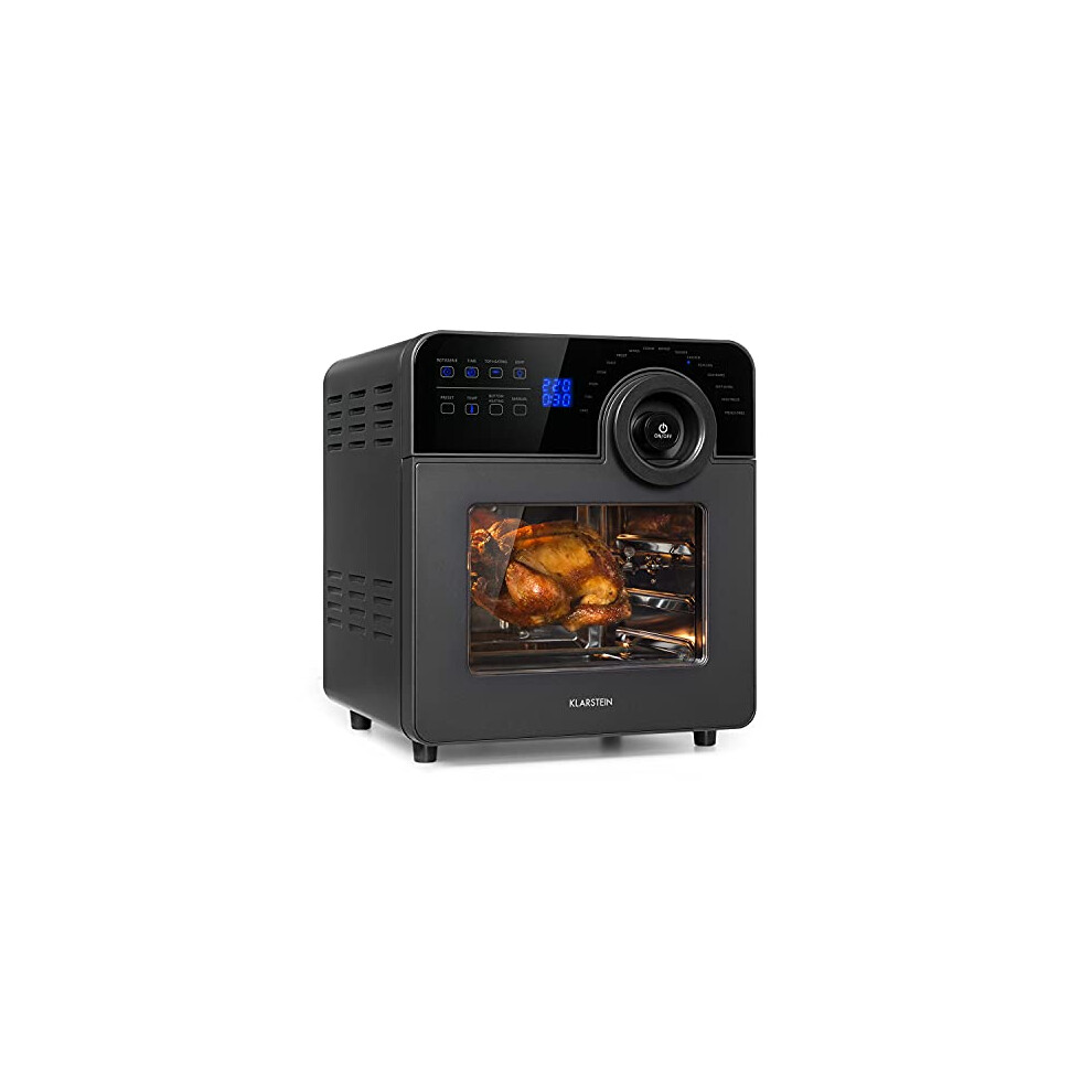 Klarstein AeroVital Cube Chef Hot Air Fryer - Air Fryers with 1700W, DuoHeating Technology, 14L, 16 Progs, Air Fryer Oven with Touchpad,