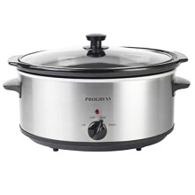 Progress EK4610P 6.5L Slow Cooker ? Family Size Multi Cooker With Lid, Removable Ceramic Cooking Pot, 3 Heat Settings, Year Round Cooking For Stew,