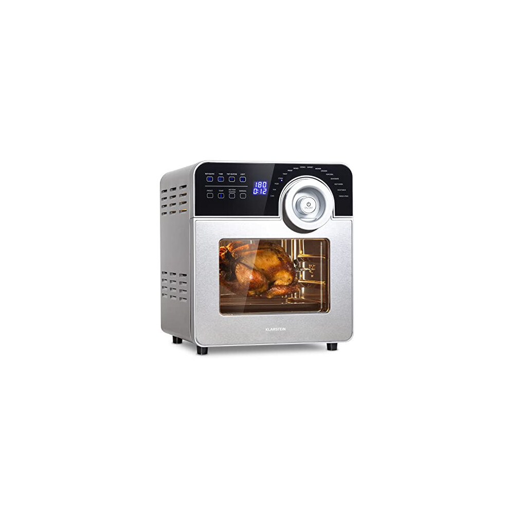 Klarstein AeroVital Cube Chef Hot Air Fryer - Air Fryers with 1700W, DuoHeating Technology, 14L, 16 Progs, Air Fryer Oven with Touchpad,