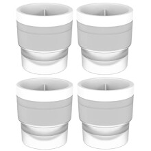 PIPITA 4Pcs Circular Ice Hockey Mold 7cm Ice Sphere Moulds for No-Lead Crystal Whisky Glass 335 ml for Bourbon, Freezer Ice Mold Kitchen Gadgets for