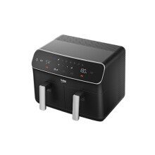 Beko Dual Zone Air fryer ExpertFry FRL5388B | 8.5L Capacity | Smart Finish | Match Cook | Wide LED Screen | 9 Automatic Cooking functions | Dehydrate