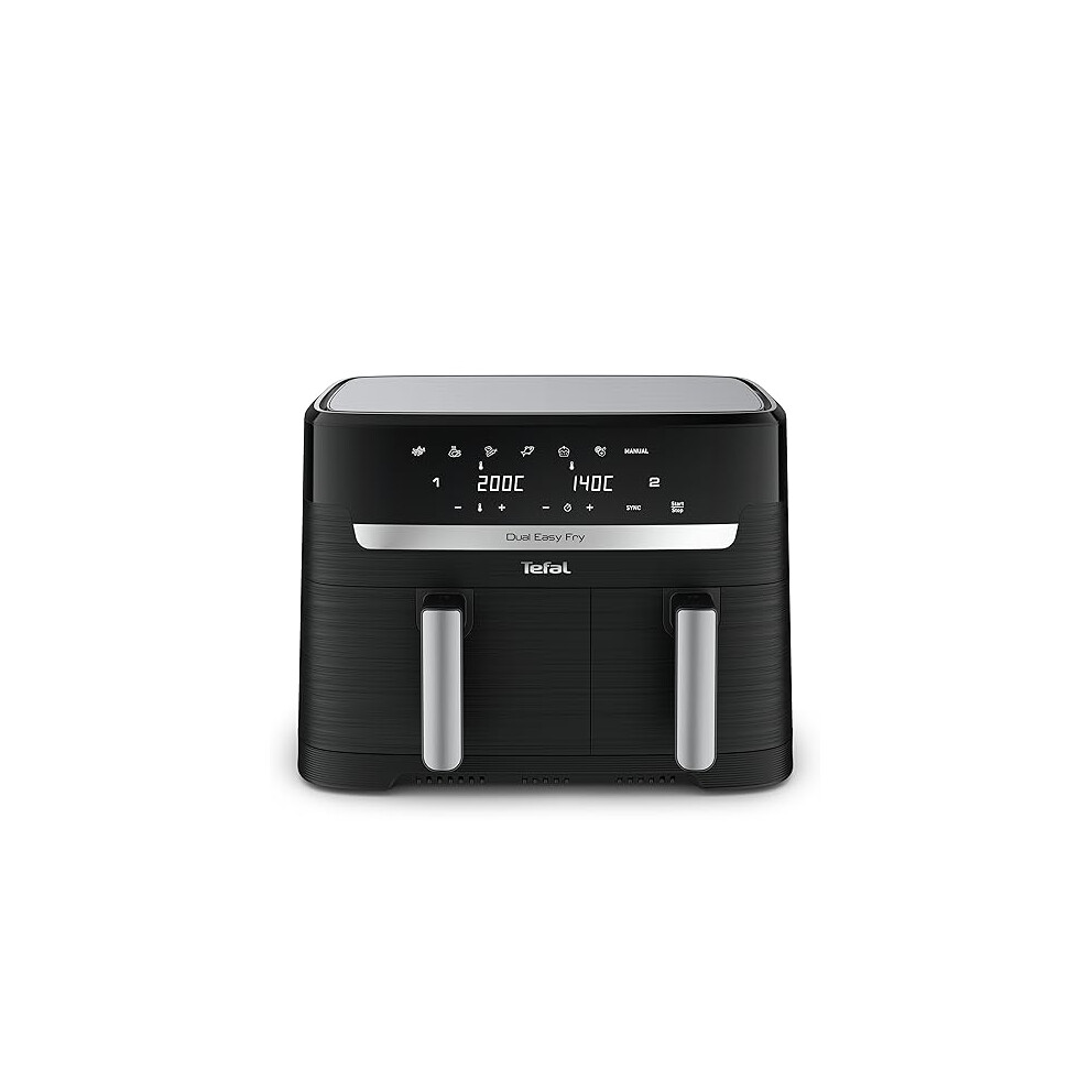 Tefal Easy Fry Dual Zone Digital Air Fryer, 2 Drawers, 8.3L, 8In1, Uses No Oil, Air Fry, Extra Crisp, Roast, Bake, Reheat, Dehydrate, 6 Portions,