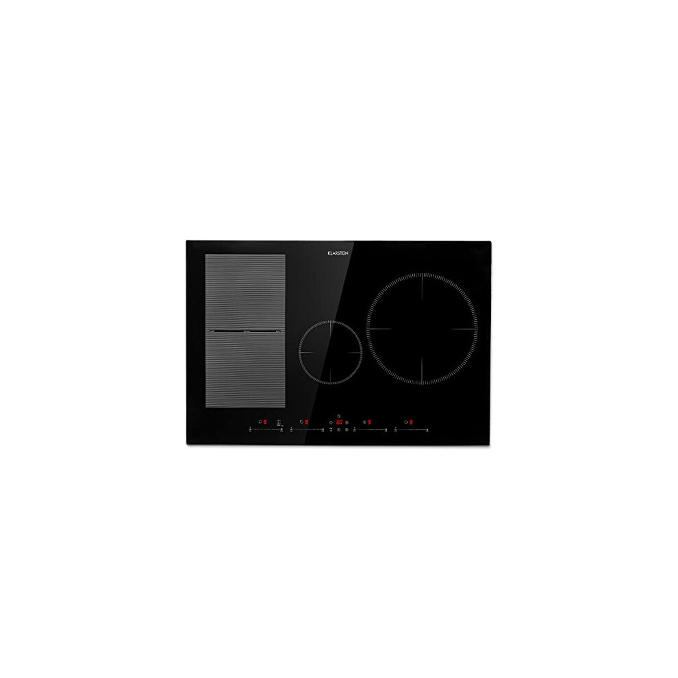 Klarstein Induction Hob, 7500W Electric Hob Induction Cooker, 4 Ring Electric Pan Hob, Built-In Table Top Cookers w/ 4 Hobs, Touch Control, Induction