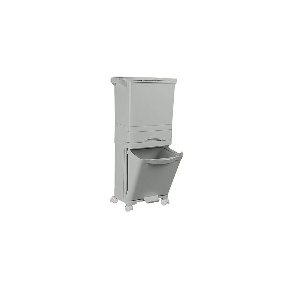 Taylor & Brown Recycling Pedal Bin for Kitchen Waste, Vertical Waste Separation System, 4 Recycle Compartments, 42L Rubbish Capacity Trash Garbage Can