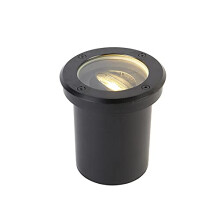 Qazqa - Modern Outdoor Ground Spot I Ground Light Black IP65 - Delux- - Modern - Suitable for LED GU10 | 1 Way Light - Stainless Steel Outdoor spotway