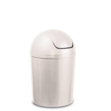 Home Centre Compact Plastic Swing Top Waste Bin 5 Litre White House Office Bathroom Lobby Dustbin Convenient Flap Top Cylindrical Shape Hygienic Waste