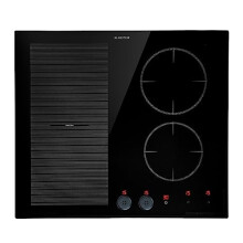 Klarstein Ceramic Hob Cooktops, 4 Zone Electric Cooker Hob, Energy Efficient Induction Cooktop w/Detachable Magnetic Knobs, 7000W Table Top Electric