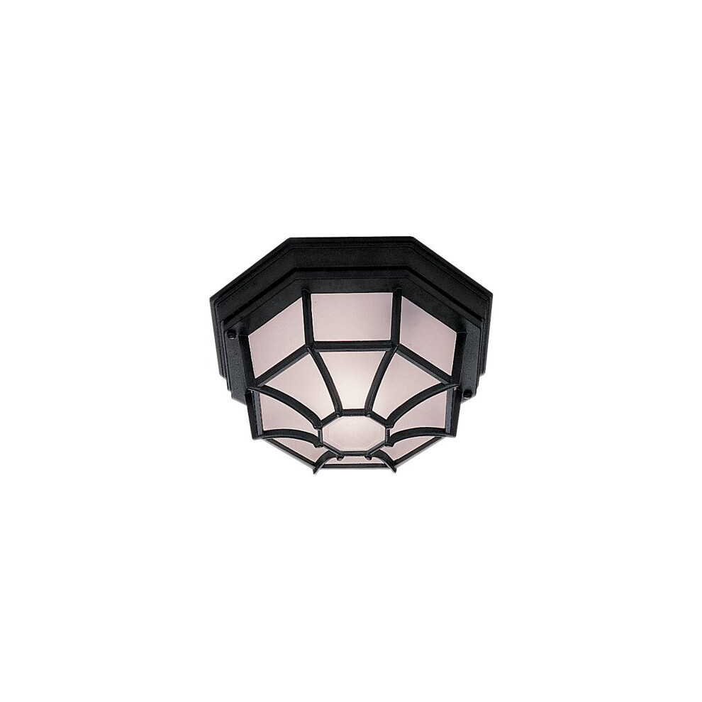 Black Hexagonal Cast Aluminium Outdoor and Porch Light, 2942BK