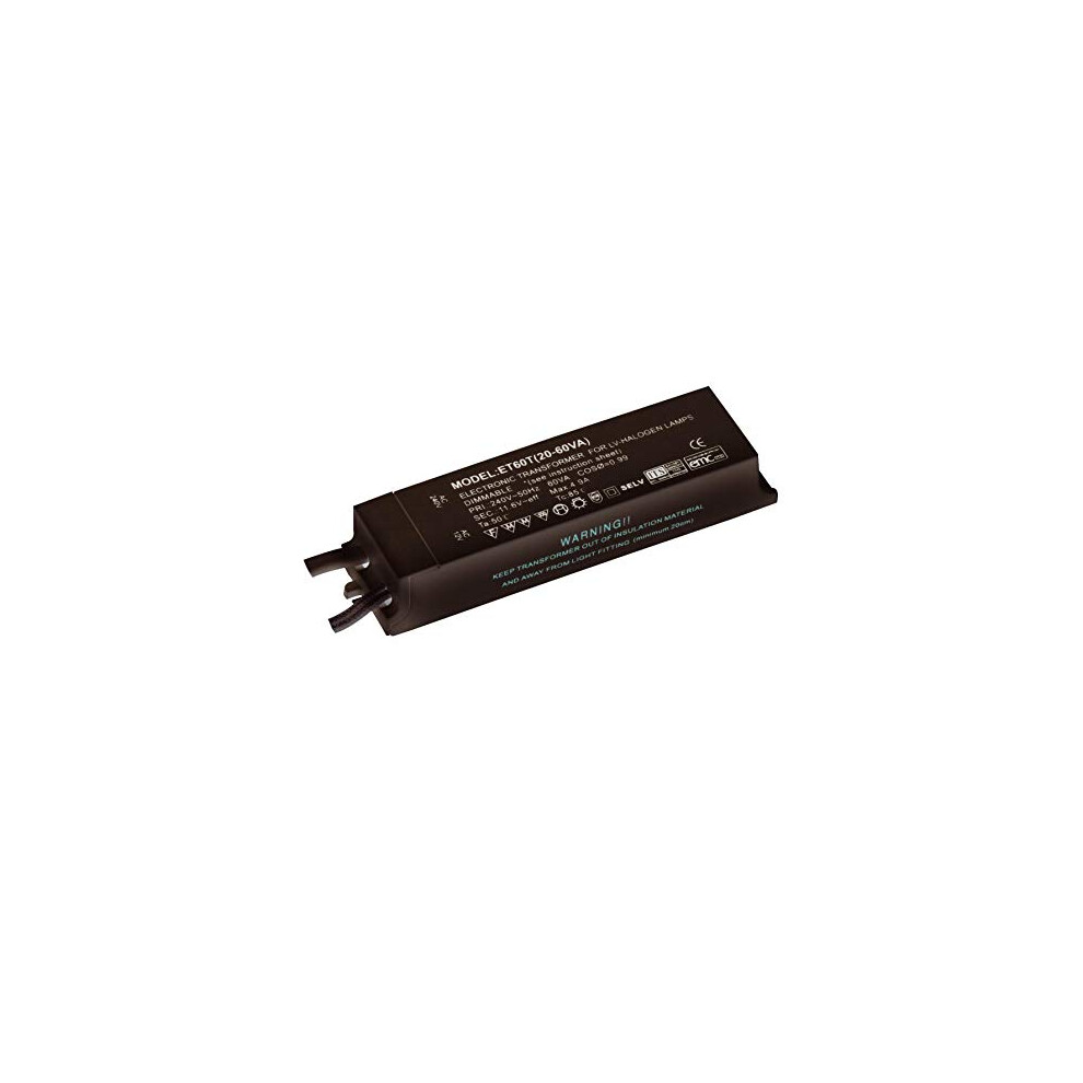Saxby Lighting Saxby 12V Transformer 60W Dimmable Chrome & White Plastic Et60r 5017588175636