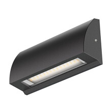 ledscom.de LED Wall Light/Staircase Light SEGIN for Outside, IP54, Flat, Downlight, Black matt, Angular, 3,8 W, 265lm, Warm White