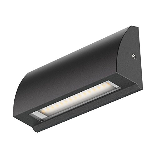 ledscom.de LED Wall Light/Staircase Light SEGIN for Outside, IP54, Flat, Downlight, Black matt, Angular, 3,8 W, 265lm, Warm White