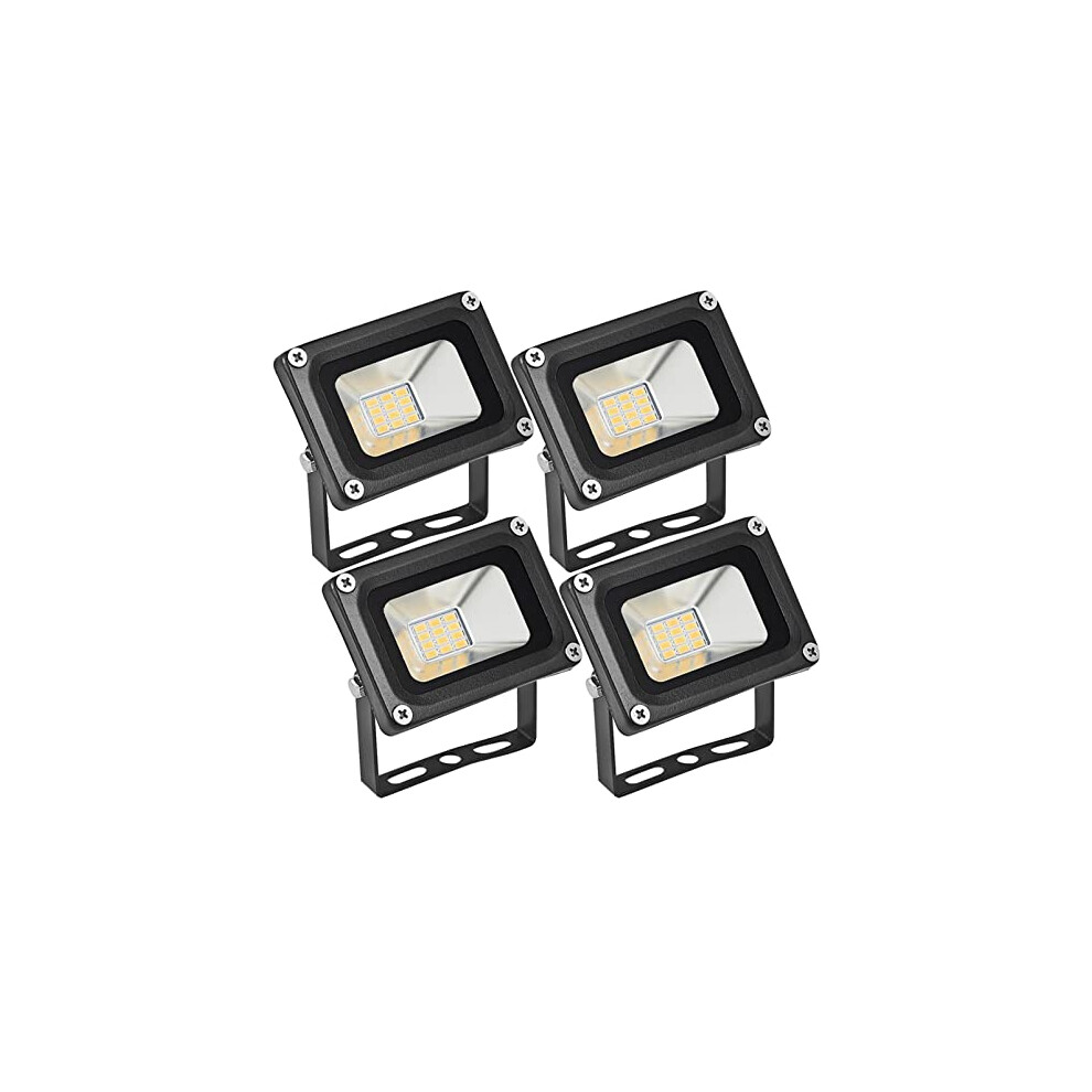 MERRYHE 10W LED Flood Lights, DC 12-24V Security Lighting IP65 Waterproof Garden Wall Spotlights, Warm White Super Bright Work Light for Outdoor Yard