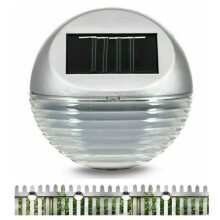 Sizi Solar Powered LED Garden Fence Lights Wall Door Decking Outdoor Lighting (4 x Solar Fence Lights) (Silver) (S-GBL)