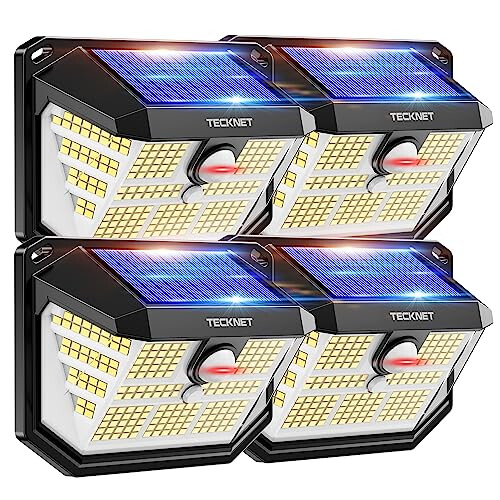 TeckNet TECKNET Outdoor Solar Light 231 LED, 3 Modes Motion Sensor, Solar Powered Security Light 300? Wide Angle, IP65 Waterproof, Solar Wall Light for Front