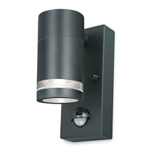 4lite Marinus Outdoor Rust Free GU10 Wall Light with PIR Sensor IP54 Marine Grade Stainless Steel Anthracite - GU10 Light Bulb Required