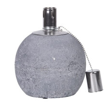 MAISONICA Oil Lamp Concrete Stainless Steel Wick Burner Ball Small Garden Outdoor