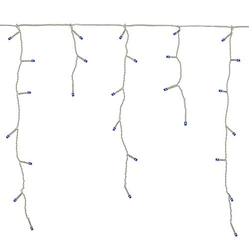 WeRChristmas Snowing Icicle Christmas Lights String with 360-LED Chasing/Static Settings with 19 m Cable - Blue 2