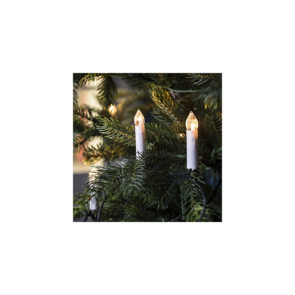 Lights4fun 20 Warm White LED Connectable Christmas Candle Indoor Fairy Lights with Tree Clips