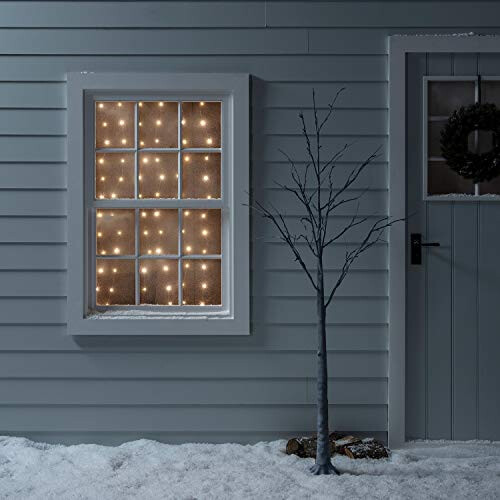 Lights4fun 200 Warm White Micro LED Curtain Light with Timer Indoor Use 2