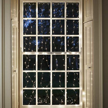 Lights4fun 200 Warm White Micro LED Curtain Light with Timer Indoor Use