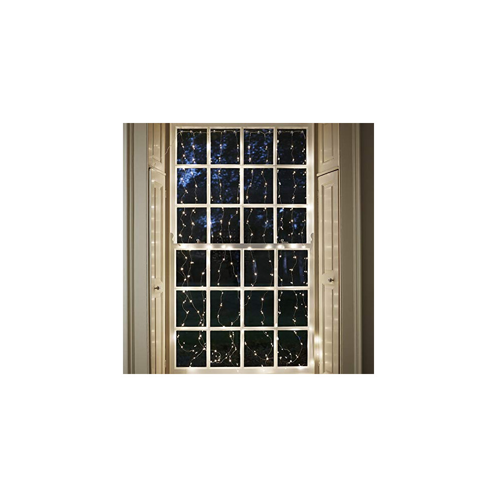Lights4fun 200 Warm Micro Led Curtain With Timer Indoor Use White/Light