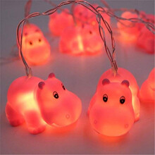 Fantes 1.5M 10 LED Hippo String Lights Battery Operated LED Fairy Fantastic Lights for Bedroom Baby Room Child Room Birthday Party Decoration (Hippo)