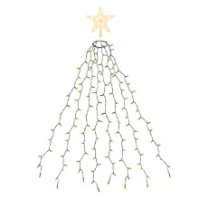 SALCAR 290-LED Christmas Tree Lights with Topper Star 2m x 8 Strands for 6-8ft Trees 8 Modes Memory Timer Warm White Waterproof