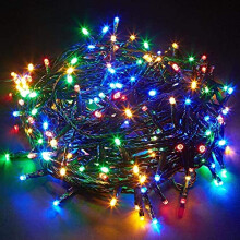SHATCHI 400 LEDs Fairy String Lights Multicolour Indoor/Outdoor Christmas Tree/Home/Party/Wedding/Garden Decorations Green Cable 8 Modes Mains Powered