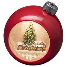 Konstsmide Christmas LED Snow Globe Lantern with Market Scene, Water Filled / For Indoor Use (IP20) / Battery Operated: 3xAA 1.5V (excl.) / Christmas