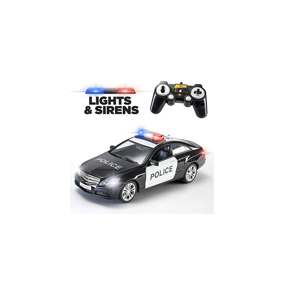 Prextex RC Police Car Remote Control Police Car RC Toys Radio Control Police Car Great Toys for Boys Rc Car with Lights and Siren for 5-Year-Old Boys