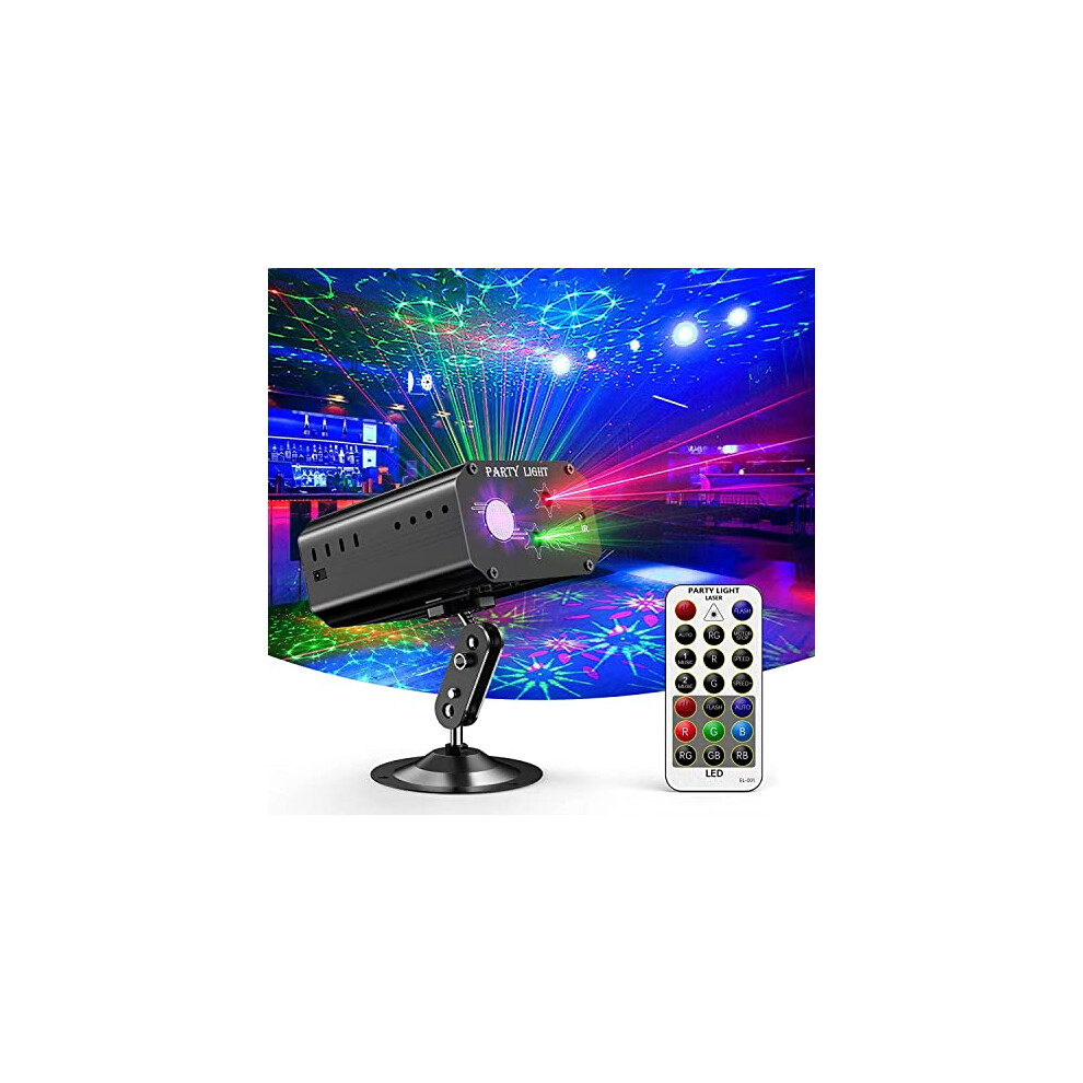 Disco Lights Party Lights, Sound Activated DJ Light with Remote Control DJ Stage Lights Strobe Projector for Club Home Party Ballroom Bands Wedding