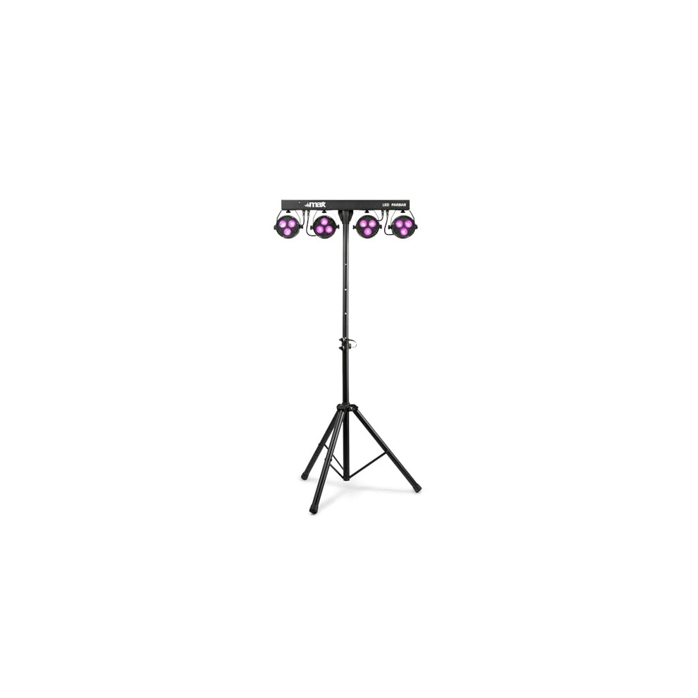 Max LED ParBar 4-Way Par Lights with Stage Lighting Stand for Mobile DJ Disco Party RGB and White