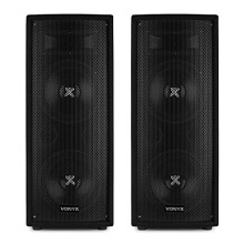Pair of Passive PA Speakers 2 Way Bass Reflex DJ Disco System Double 8 Inch 1600w