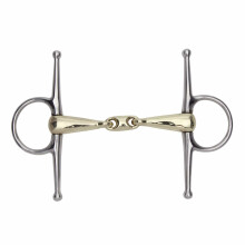 (4.5") Shires Brass Alloy Full Cheek Snaffle with Lozenge