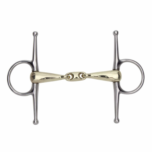 (4.5") Shires Brass Alloy Full Cheek Snaffle with Lozenge