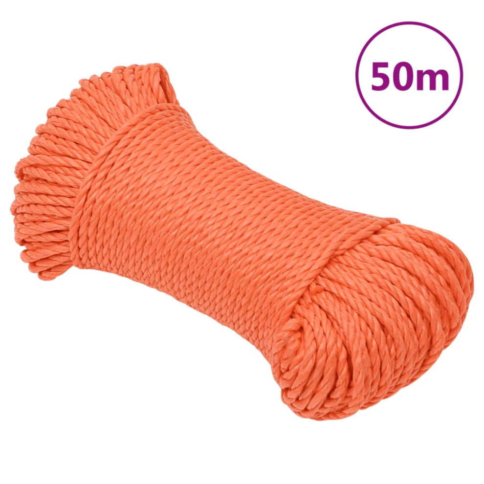 Vidaxl (Orange) Twisted Rope Garden Workshop Line Work Rope Boat Rope Polypropylene Orange