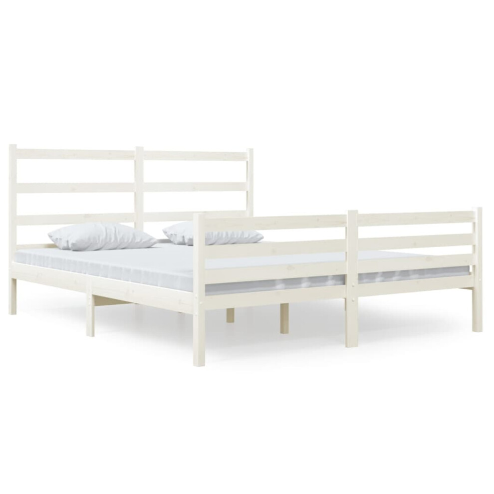 (140 x 190 cm) vidaXL Solid Wood Pine Bed Frame Home Wooden Bedstead Multi Colours/Sizes