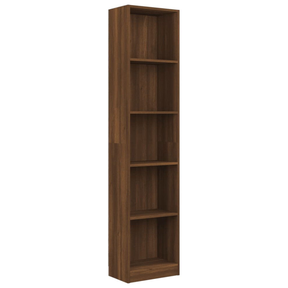 (brown oak) vidaXL 5-Tier Book Cabinet Engineered Wood Storage Rack Multi Colours/Sizes