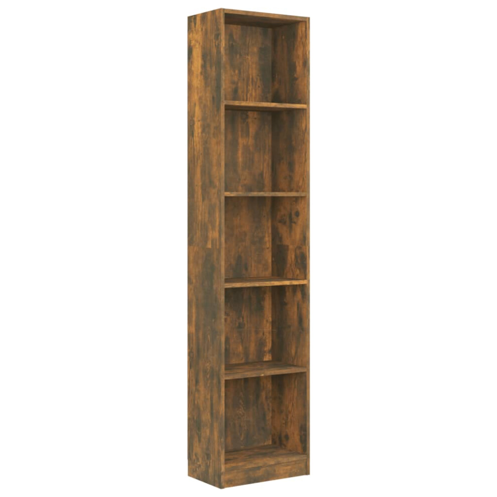 (smoked oak) vidaXL 5-Tier Book Cabinet Engineered Wood Storage Rack Multi Colours/Sizes