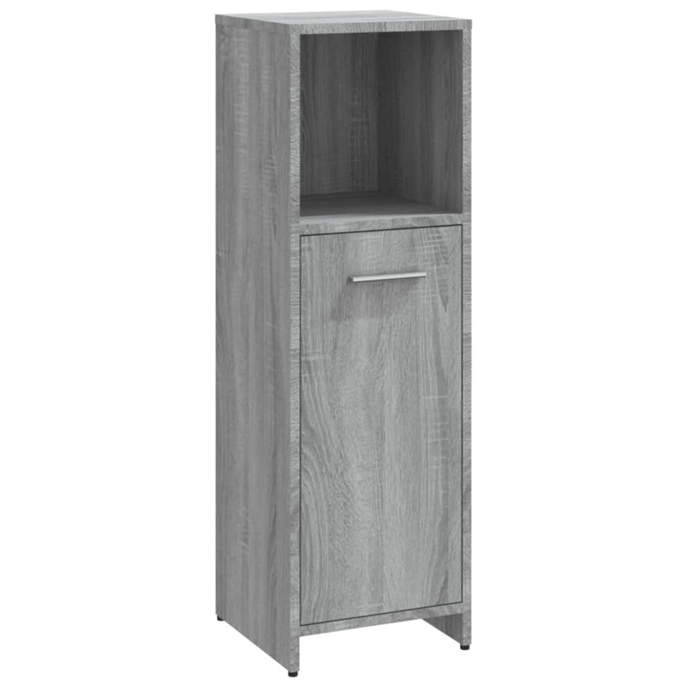 Vidaxl (Grey Sonoma) Bathroom Cabinet Cupboard Storage Rack Washer Shelf Engineered Wood
