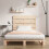 VidaXL (natural) vidaXL Bed Frame Bedstead Wooden Bed Base Mattress Foundation Solid Wood Pine 3