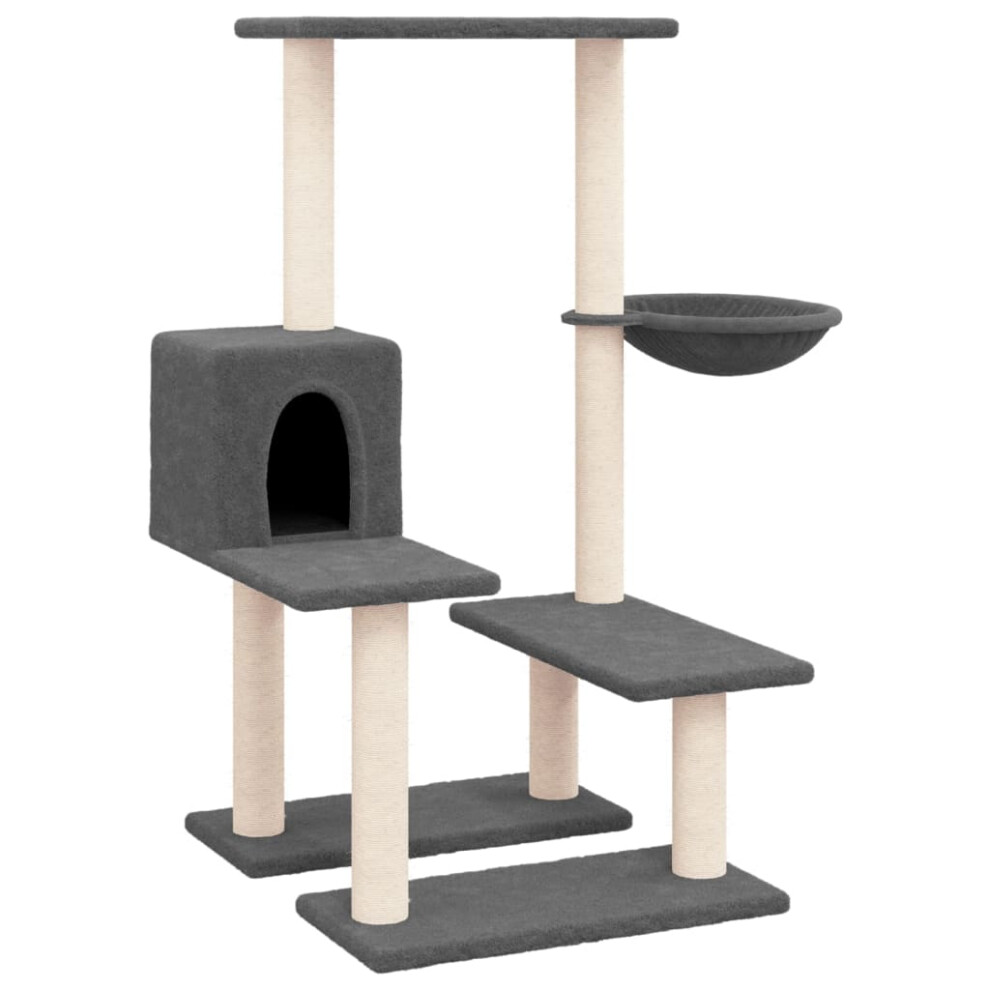 (dark grey) vidaXL Cat Tree with Sisal Scratching Posts Cat Activity Centre Multi Colours