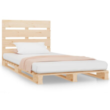 (natural) vidaXL Bed Frame Bedstead Wooden Bed Base Mattress Foundation Solid Wood Pine