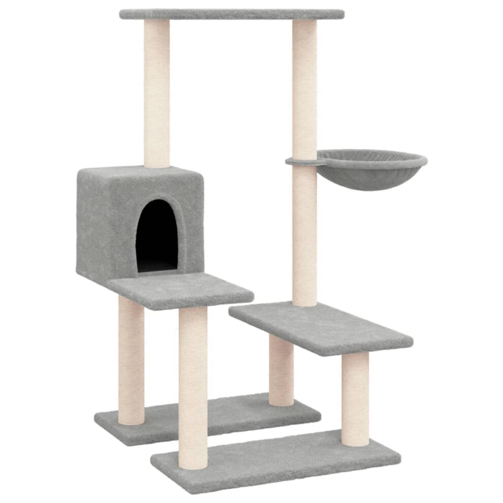 (light grey) vidaXL Cat Tree with Sisal Scratching Posts Cat Activity Centre Multi Colours