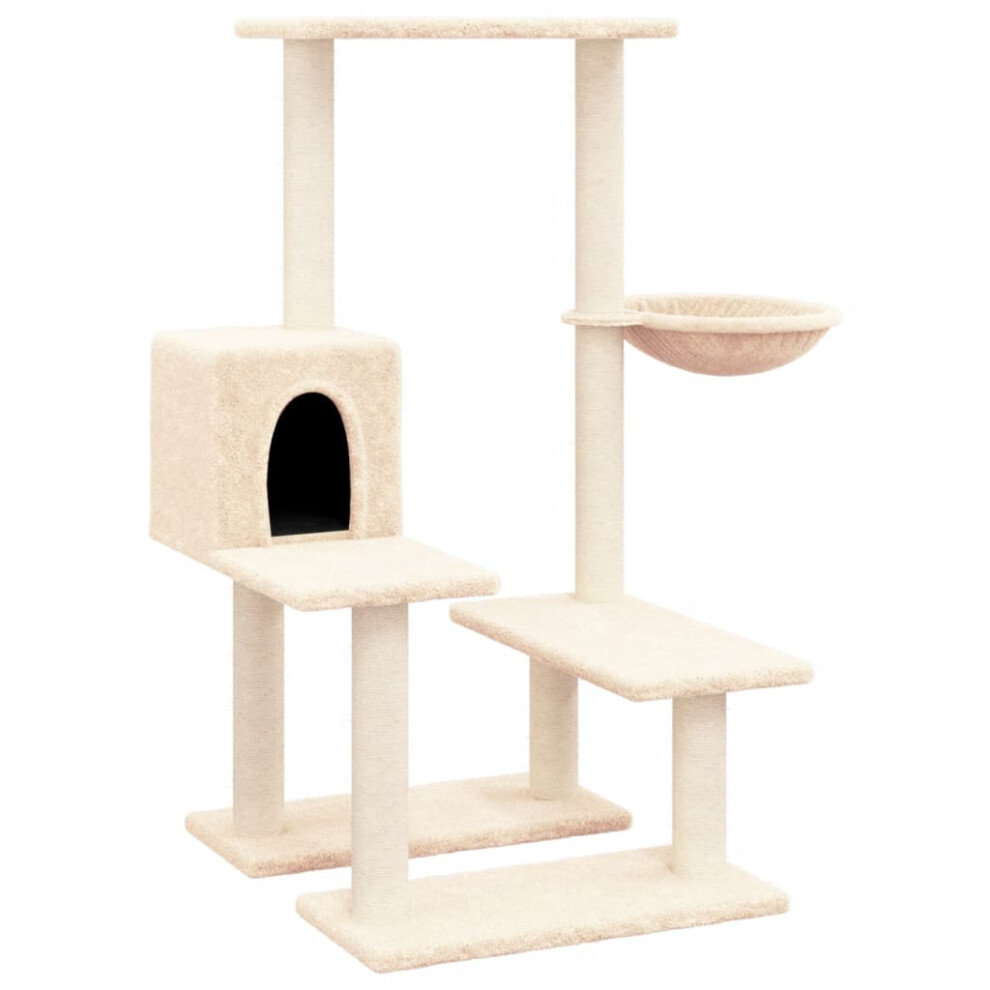 (cream) vidaXL Cat Tree with Sisal Scratching Posts Cat Activity Centre Multi Colours